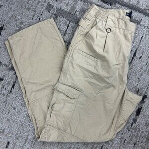 5.11 Tacticle Pants Khaki Tan RipStop w/ Cargo Pockets Men's Size 36/34